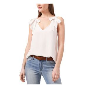 NWT RILEY&RAE Womens White V Neck Tank Top XL
